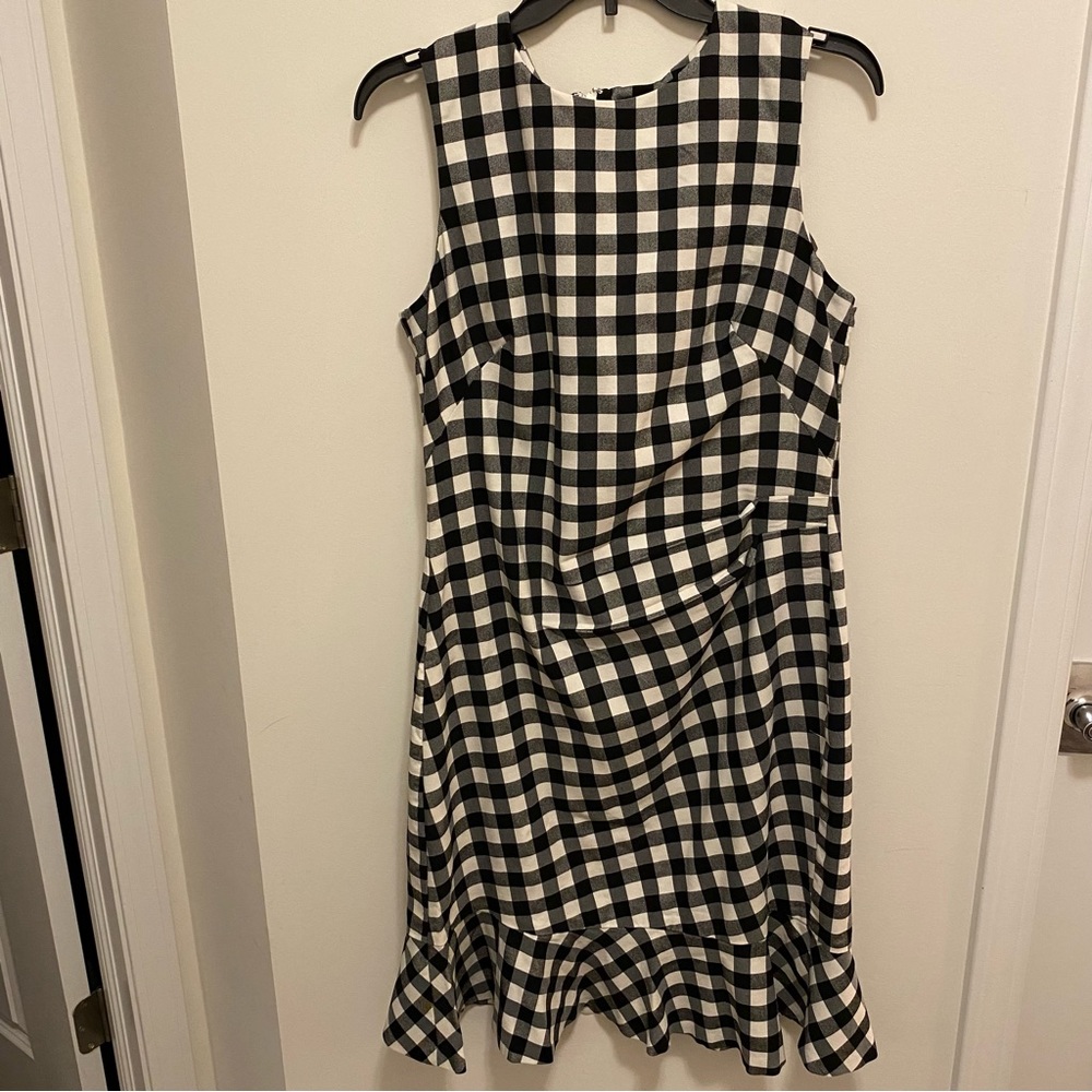 Ralph Lauren Size 12 Black and White Checkered Dress Sleeveless & Ruffled Bottom